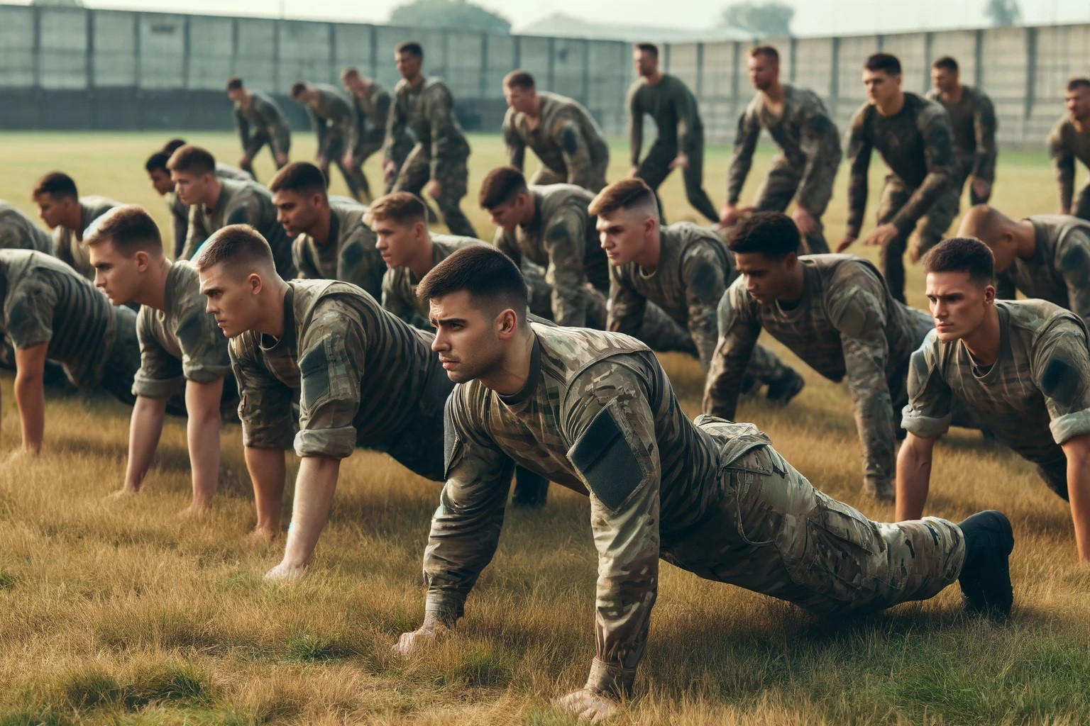 Militär Diät dargestellt von Soldaten beim Workout
