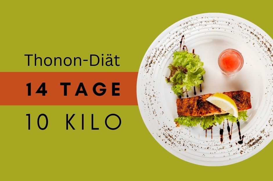 Thonon-Diät Kollage mit Lachs und Text